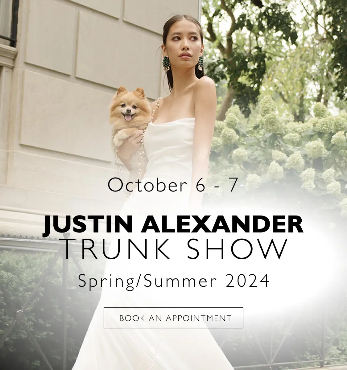Justin Alexander Trunk Show banner mobile